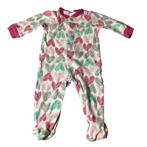 Baby Starters: Baby Footed Bodysuit, Heart Design, Size 6 Months